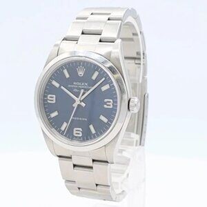 Vintage 2004 Rolex 14000M Air-King Blue Men's Automatic Wristwatch Swiss Steel